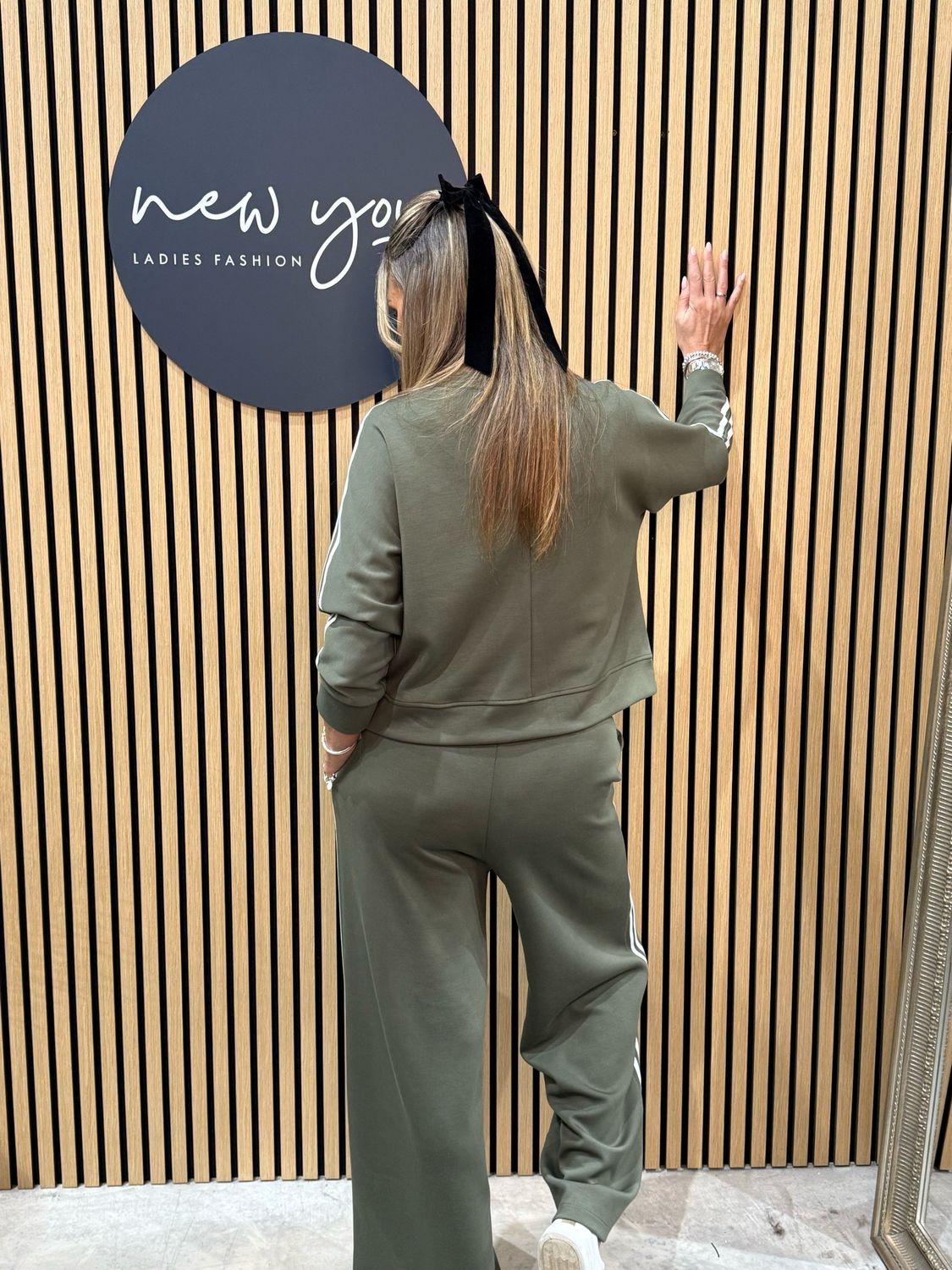 Relaxed Stripe Coord Set - Khaki