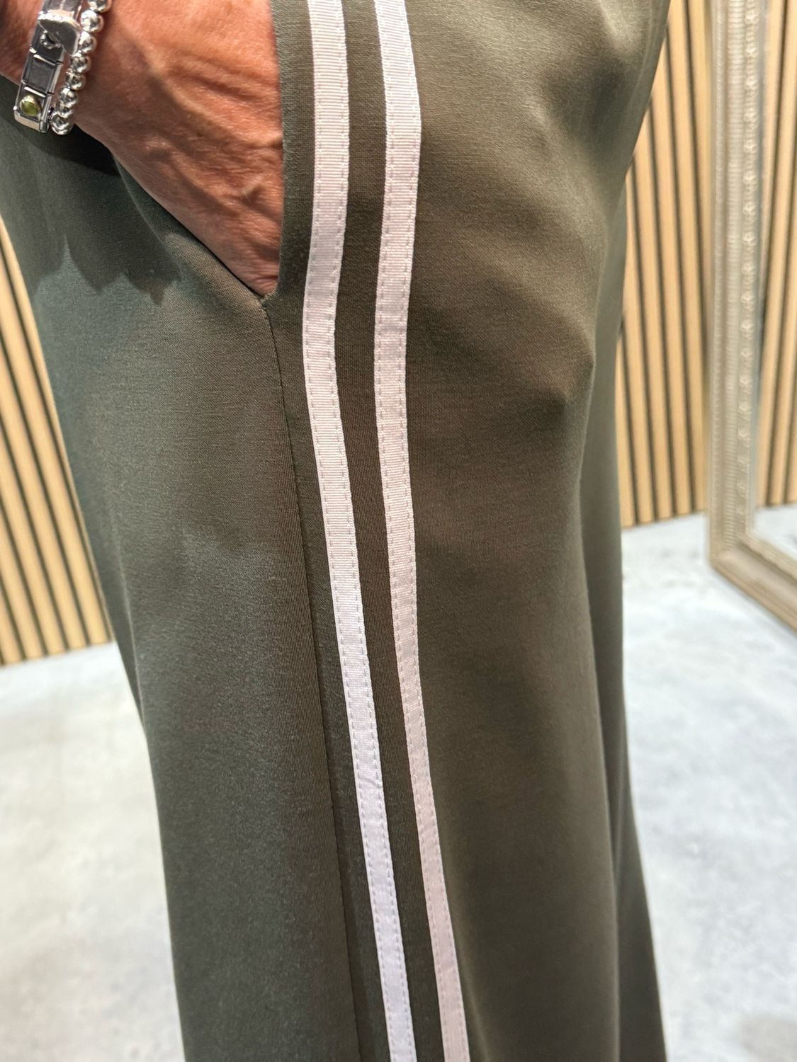 Relaxed Stripe Coord Set - Khaki