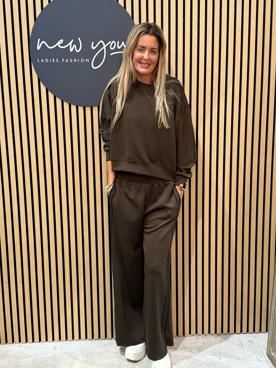 Relaxed Stripe Coord Set - Chocolate