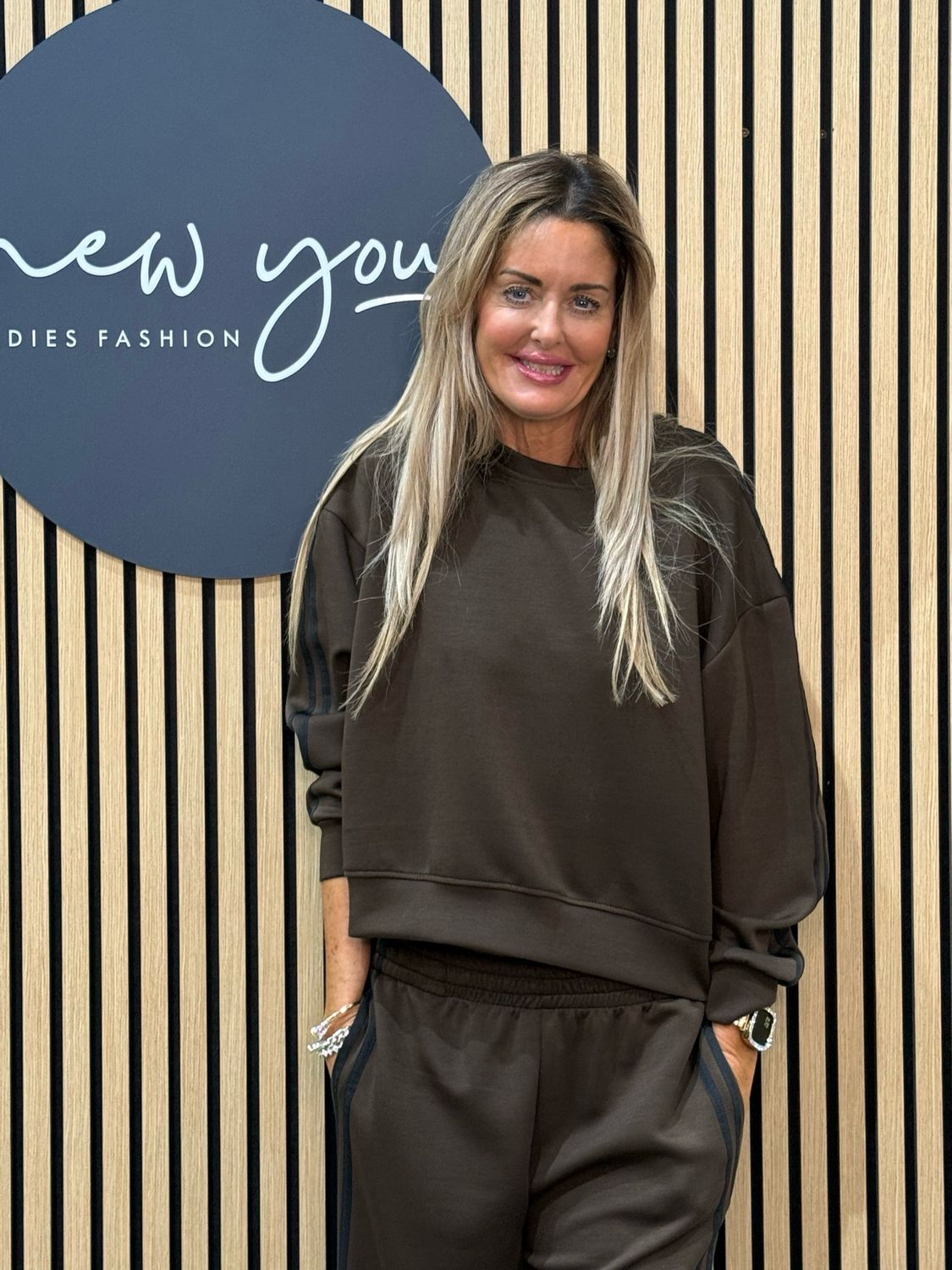 Relaxed Stripe Coord Set - Chocolate