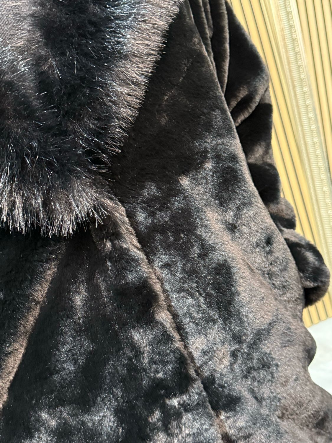 Luxury Faux Fur Longline Coat - Black