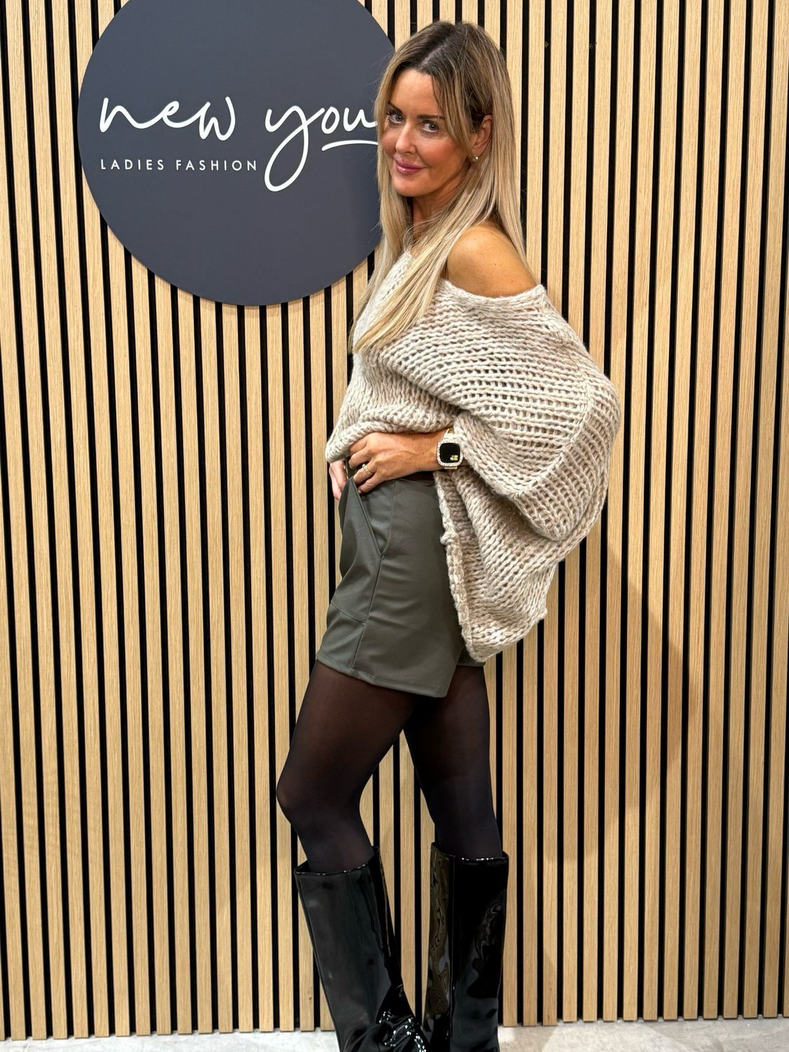 Faux Leather Shorts - Khaki