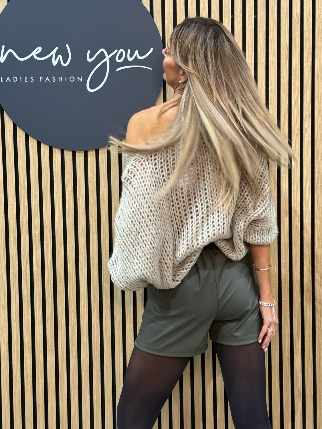 Faux Leather Shorts - Khaki