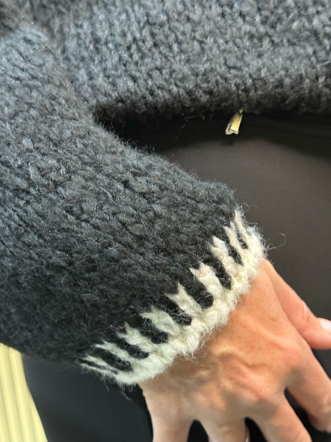 Chunky Contrast Stitch Jumper - Black