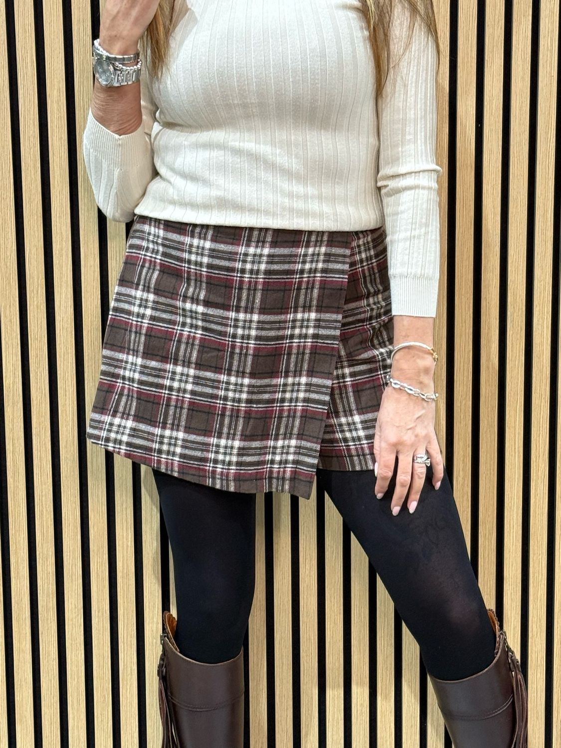 Plaid Wrap Skort