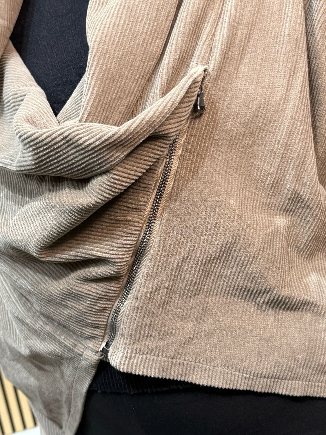 Asymmetric Zip Jacket - Taupe