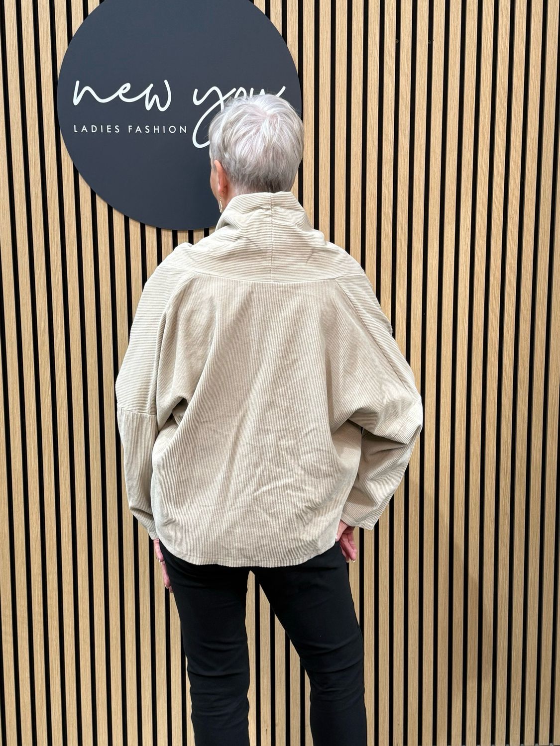 Asymmetric Zip Jacket - Beige