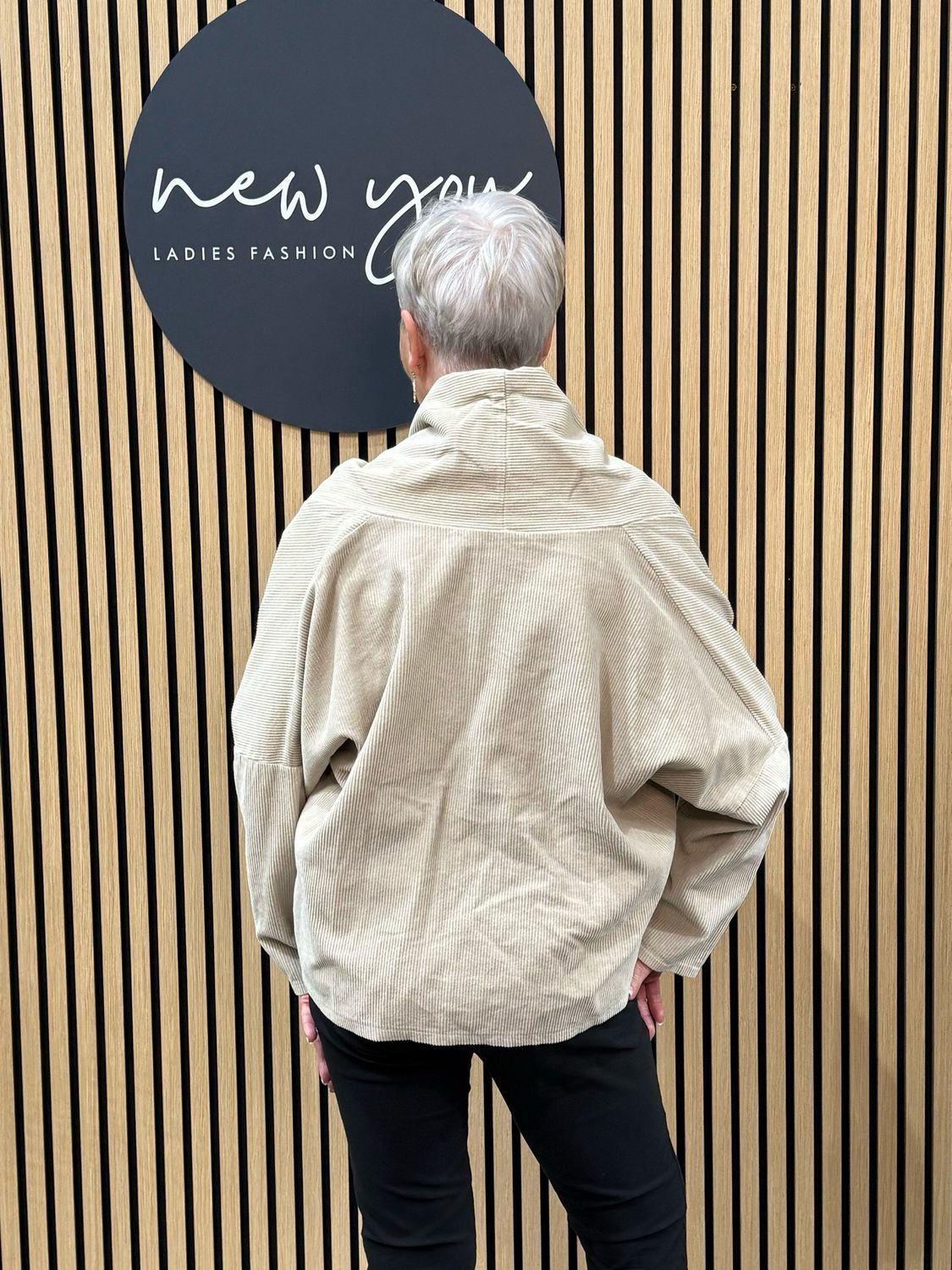 Asymmetric Zip Jacket - Beige