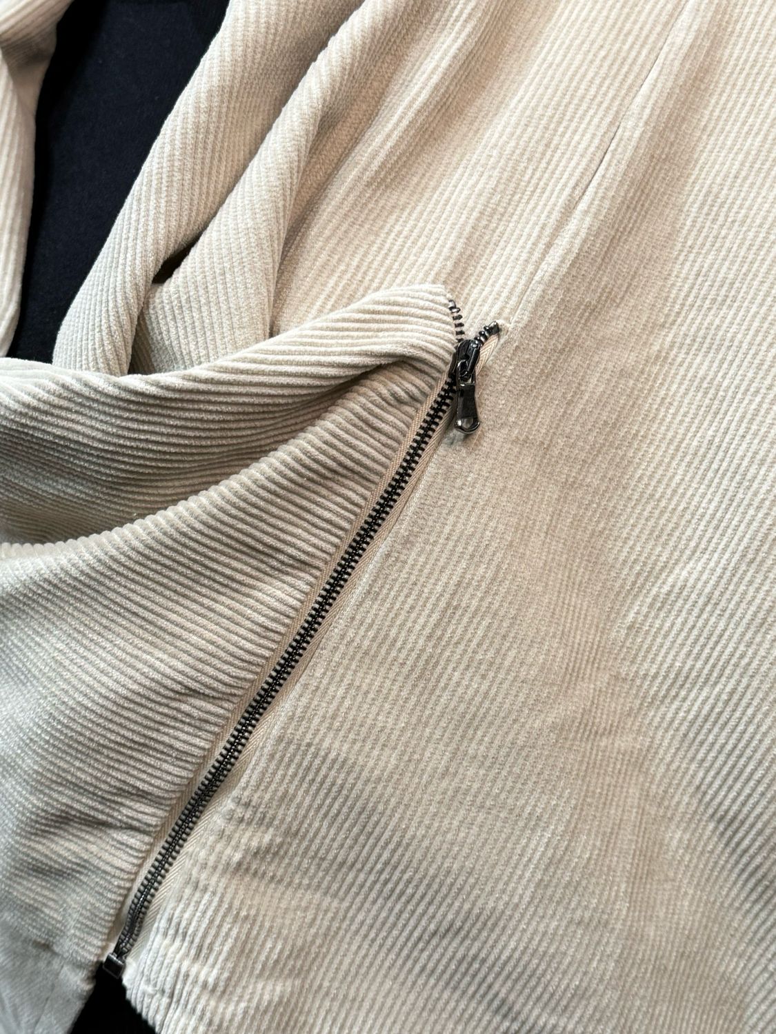 Asymmetric Zip Jacket - Beige