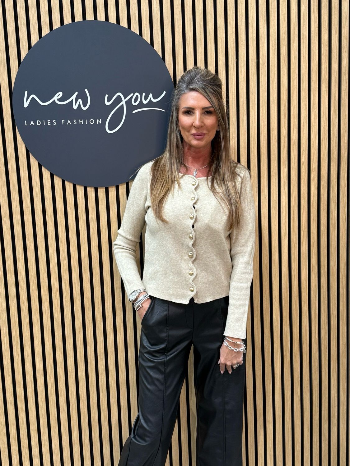 Wave Knit Cardigan - Cream