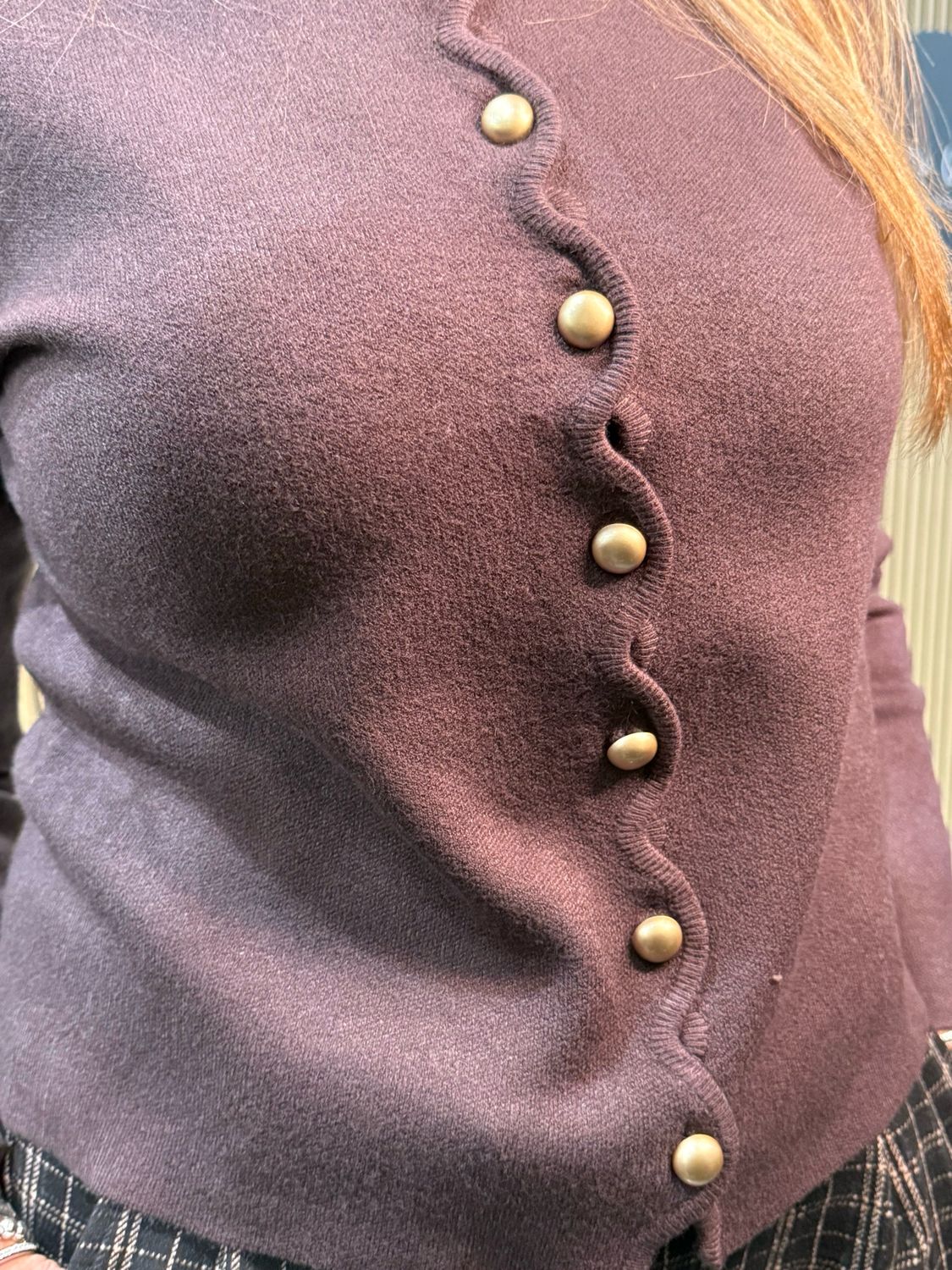 Wave Knit Cardigan - Chocolate