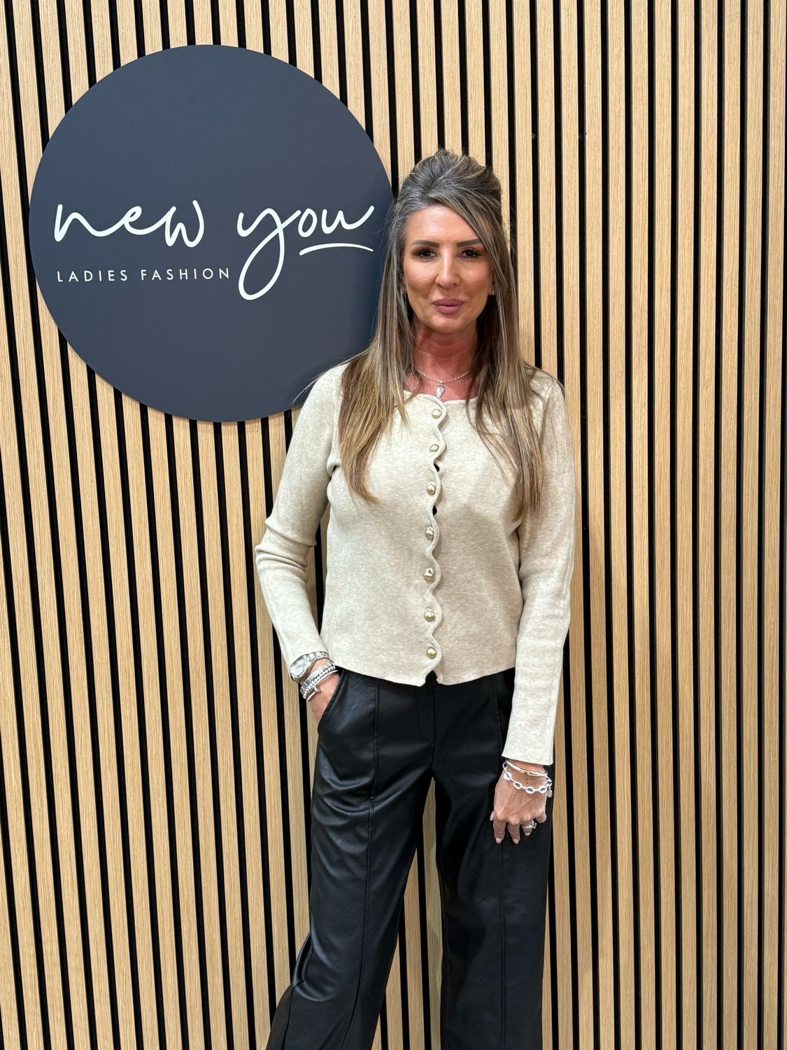 Wave Knit Cardigan - Cream