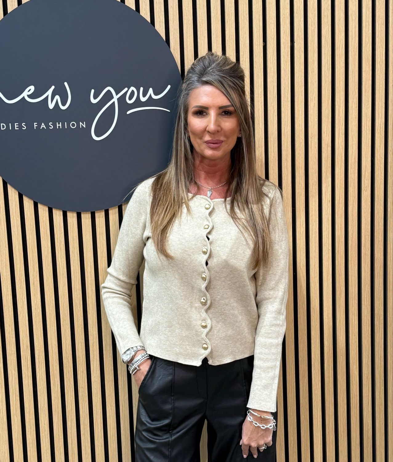 Wave Knit Cardigan - Cream