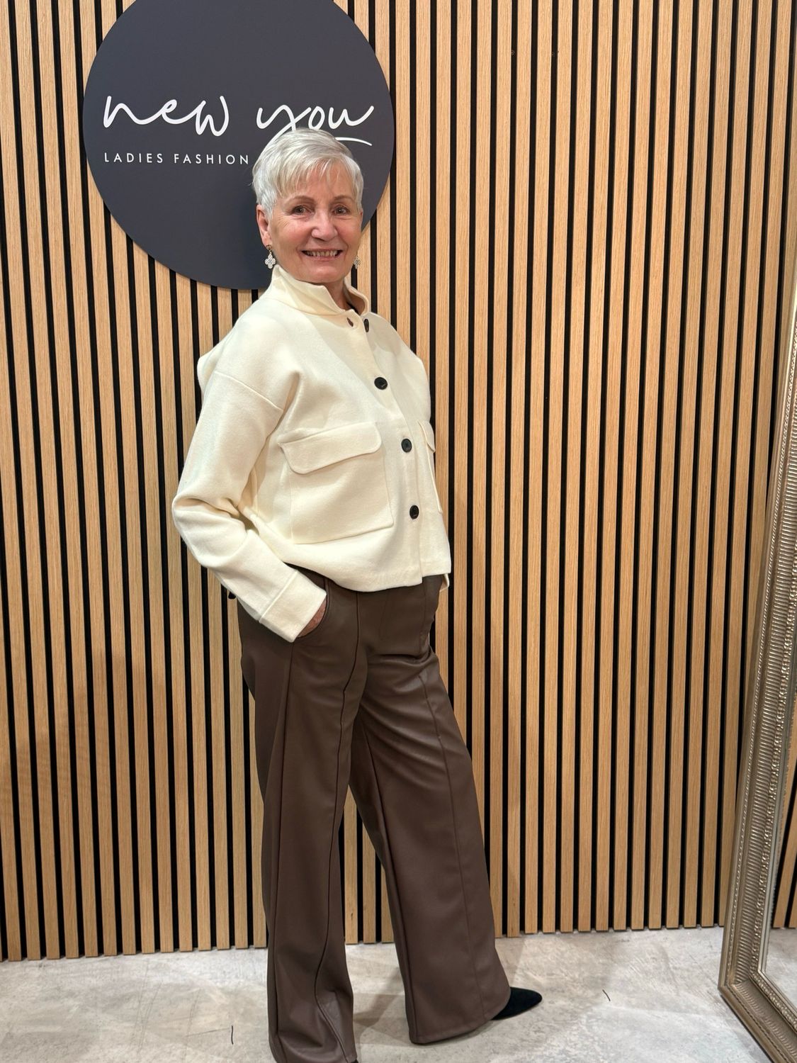 Wide Leg Faux Leather Trousers - Chocolate