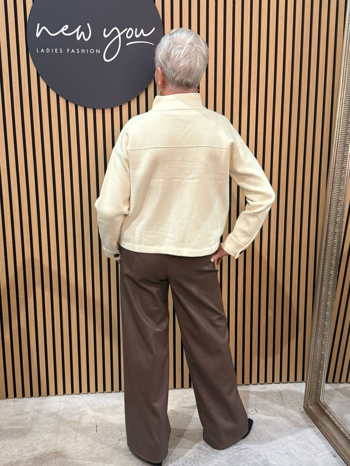 Wide Leg Faux Leather Trousers - Chocolate