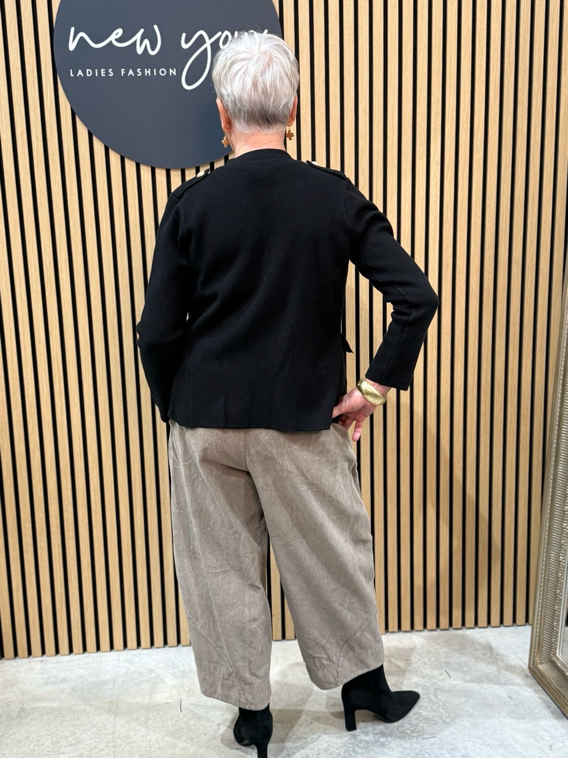 Cropped Cord Trousers - Taupe