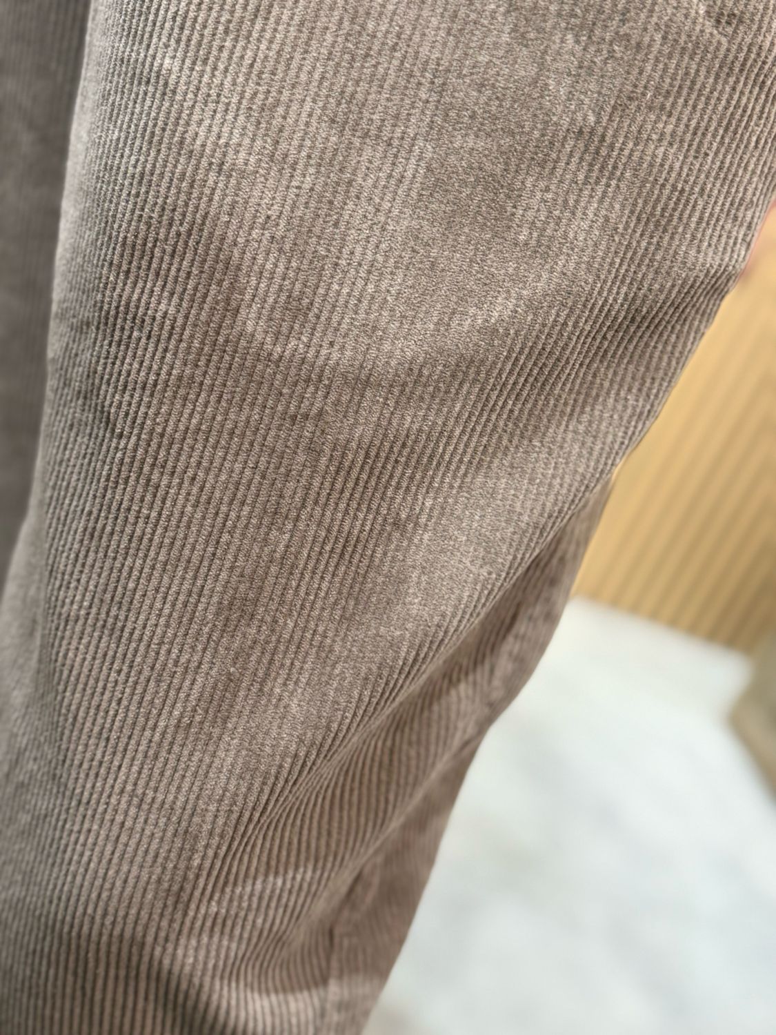 Cropped Cord Trousers - Taupe