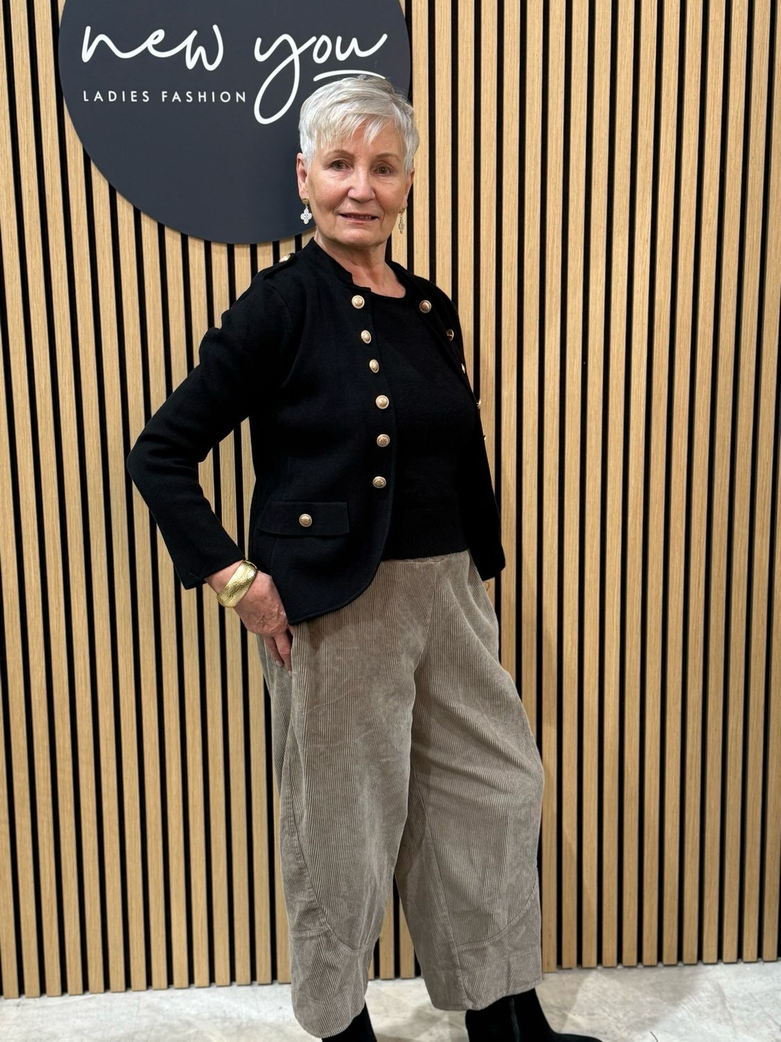 Cropped Cord Trousers - Taupe