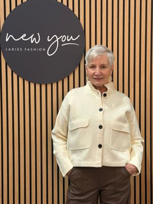 Button Front - Box Jacket - Cream