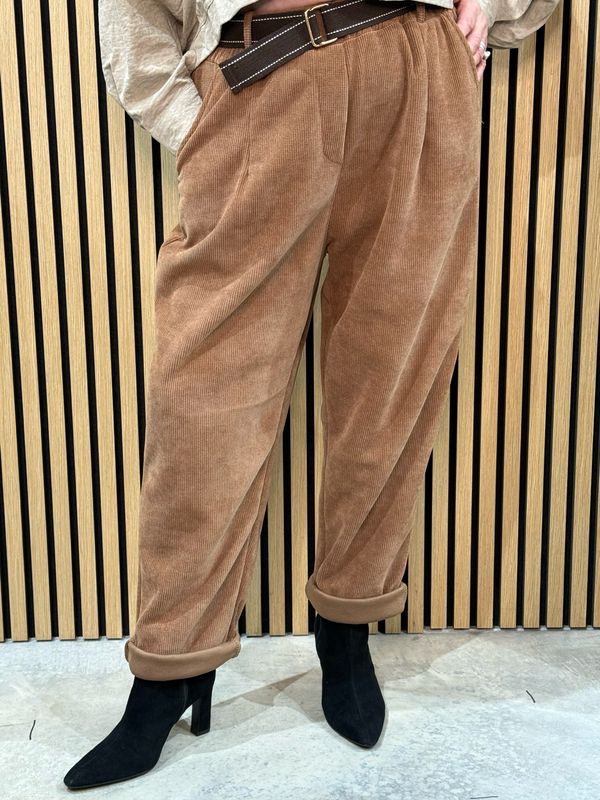 Relaxed Cord Trousers - Camel