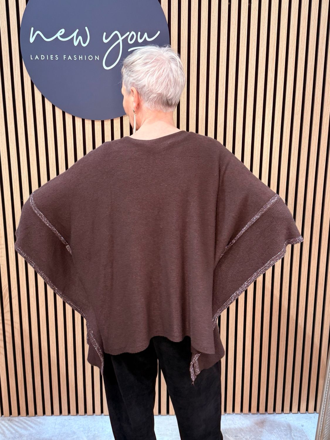Asymmetric Italian Knit Jumper - Chocolate