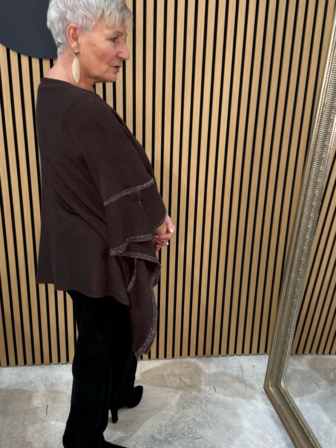 Asymmetric Italian Knit Jumper - Chocolate