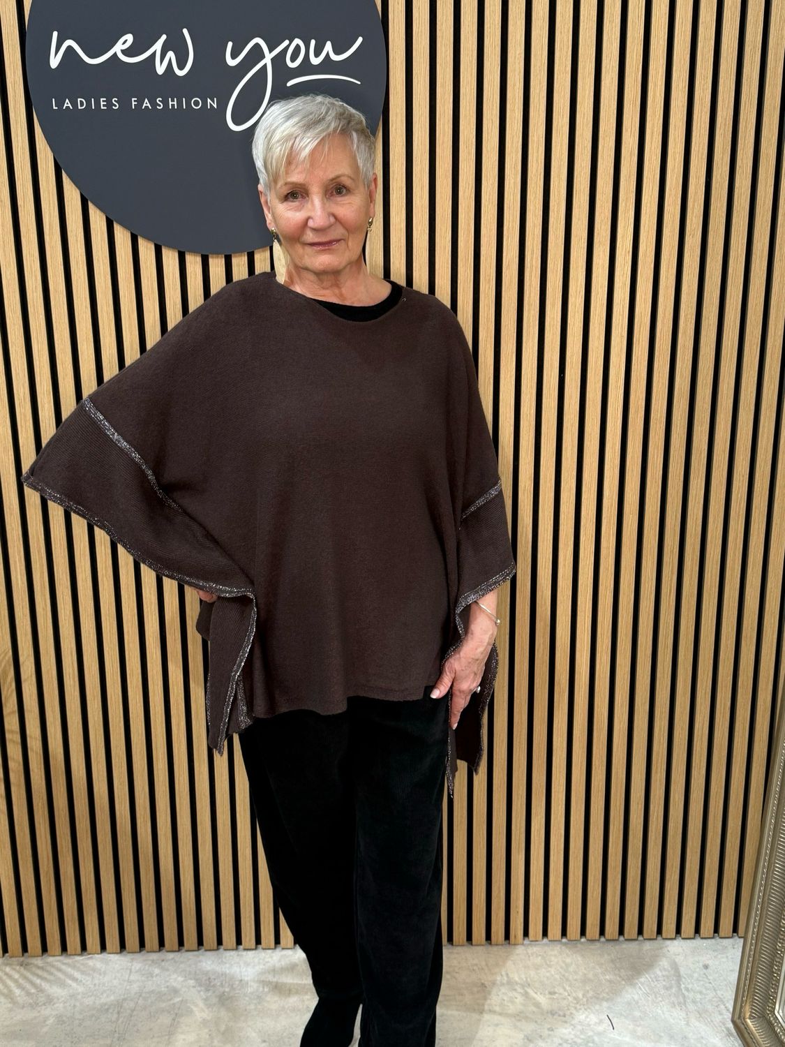 Asymmetric Italian Knit Jumper - Chocolate