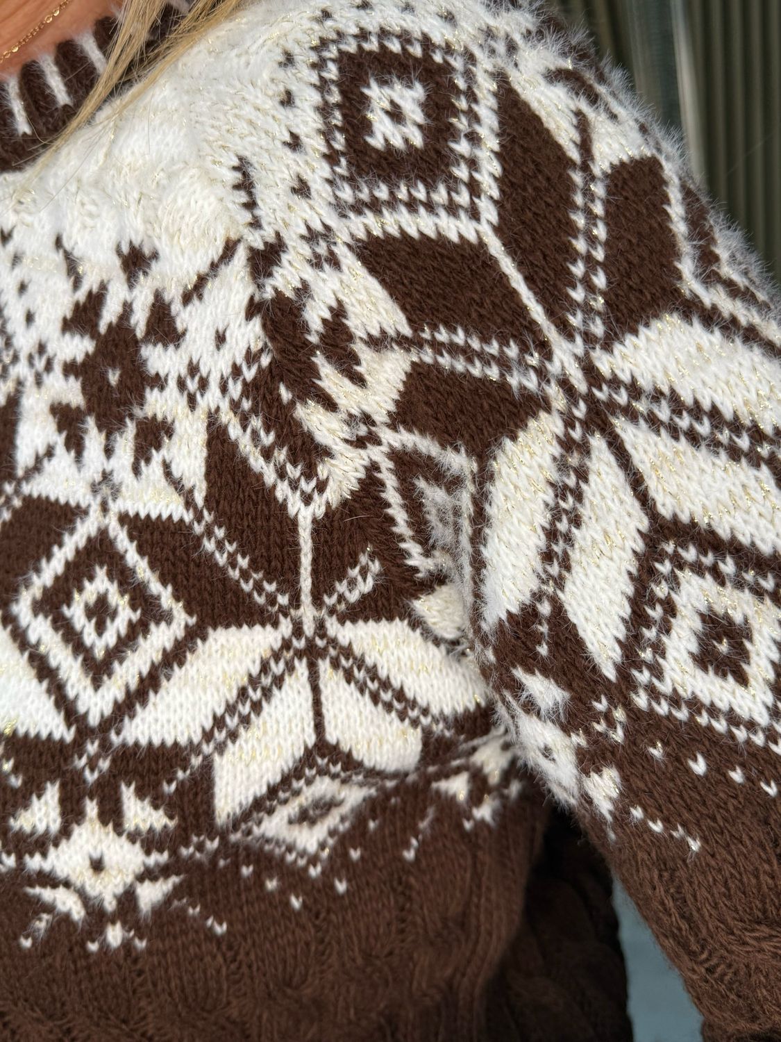 Fair Isle Knit Jumper - Brown