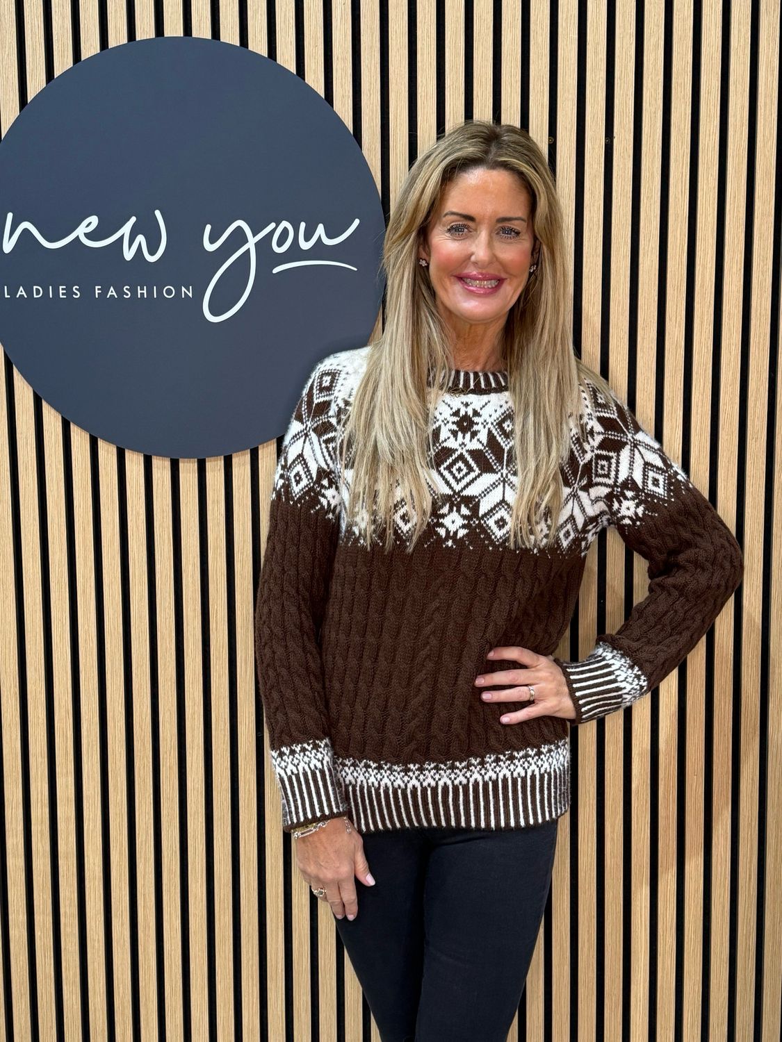 Fair Isle Knit Jumper - Brown