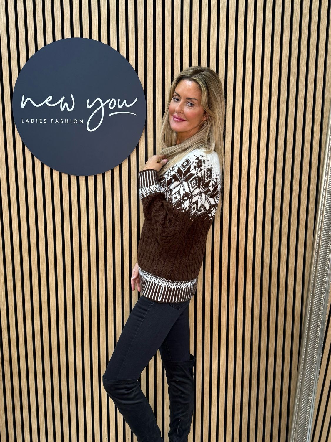 Fair Isle Knit Jumper - Brown