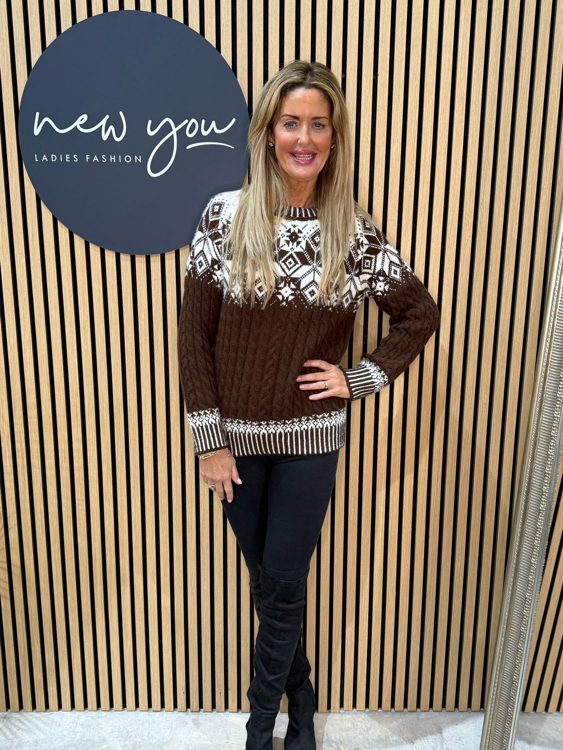 Fair Isle Knit Jumper - Brown