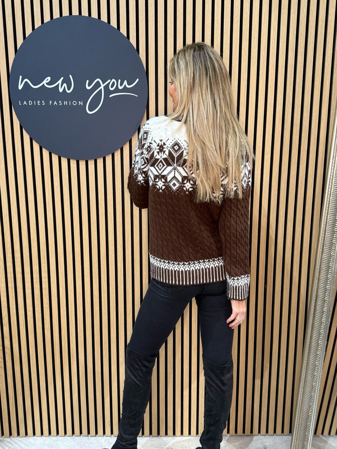 Fair Isle Knit Jumper - Brown