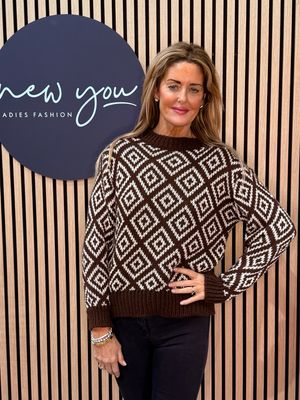 Diamond Knit Jumper - Brown