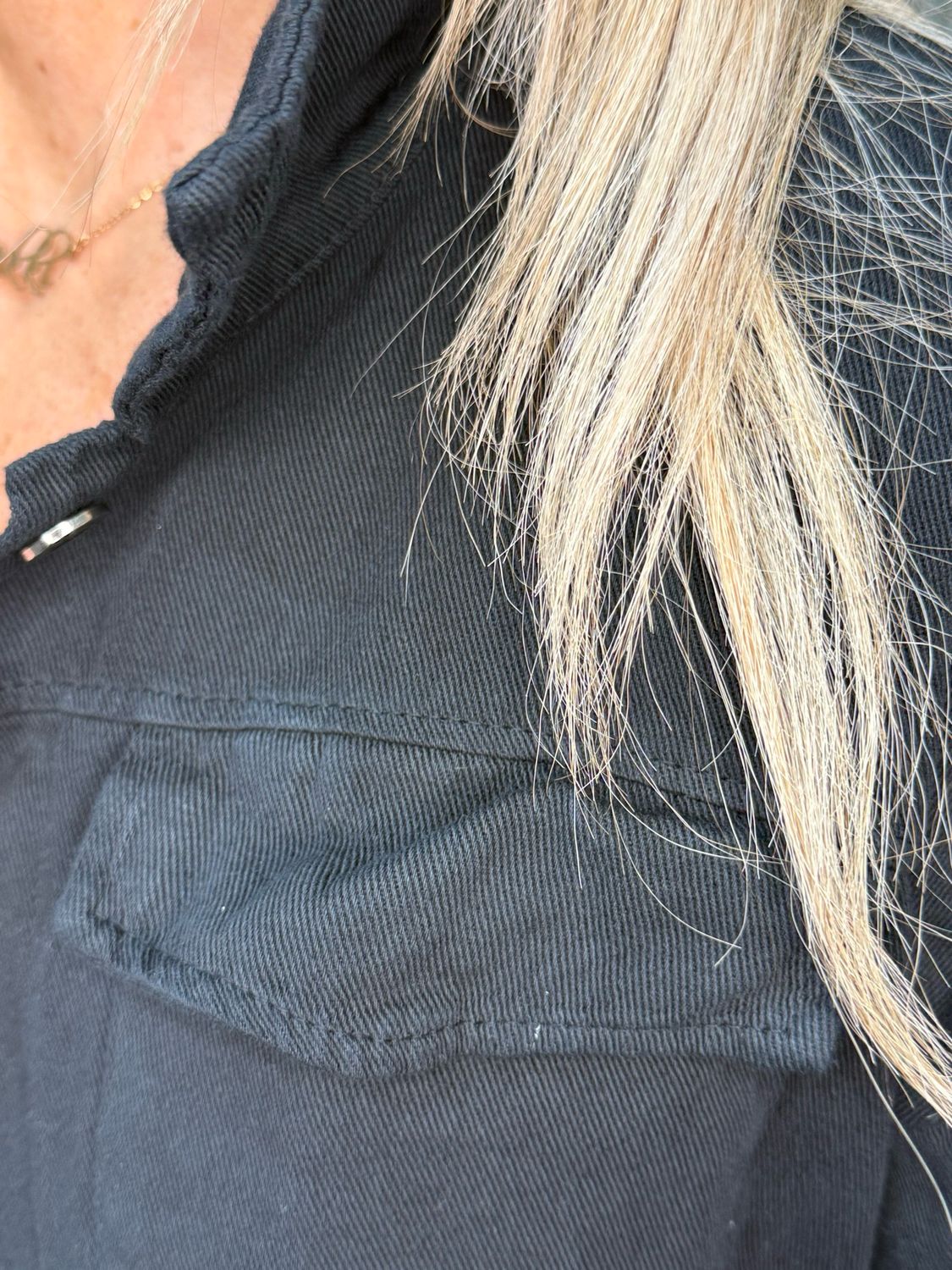 Cropped Utility Jacket - Black