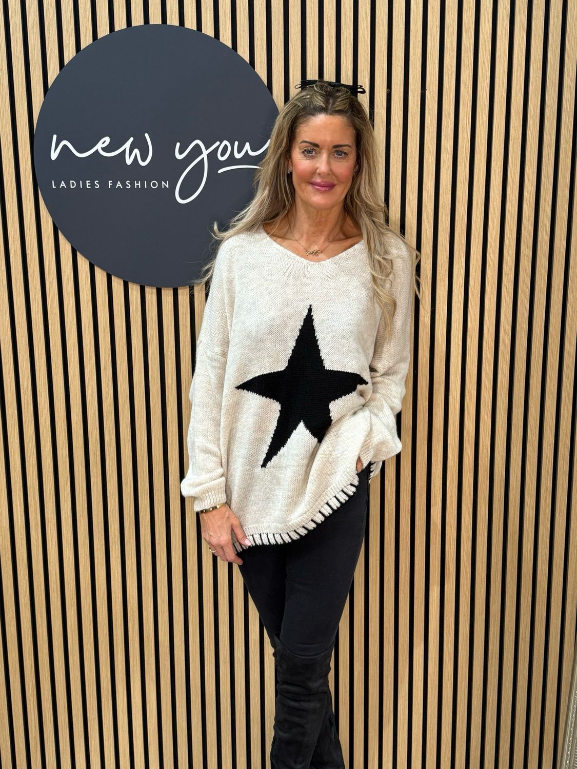 Star Knit Jumper - Cream