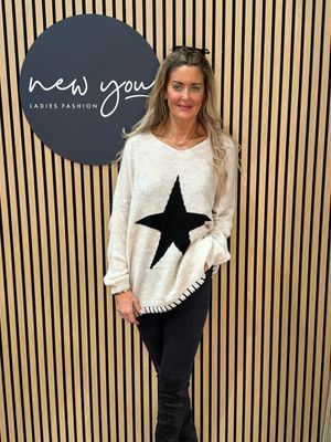 Star Knit Jumper - Cream