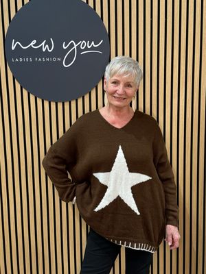 Star Knit Jumper - Chocolate