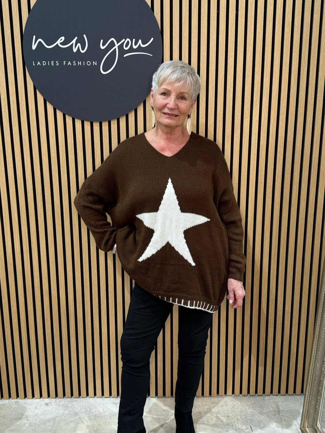Star Knit Jumper - Chocolate