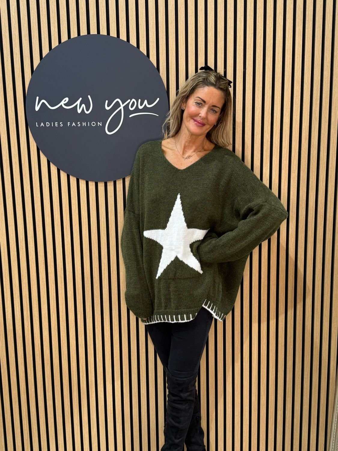 Star Knit Jumper - Khaki