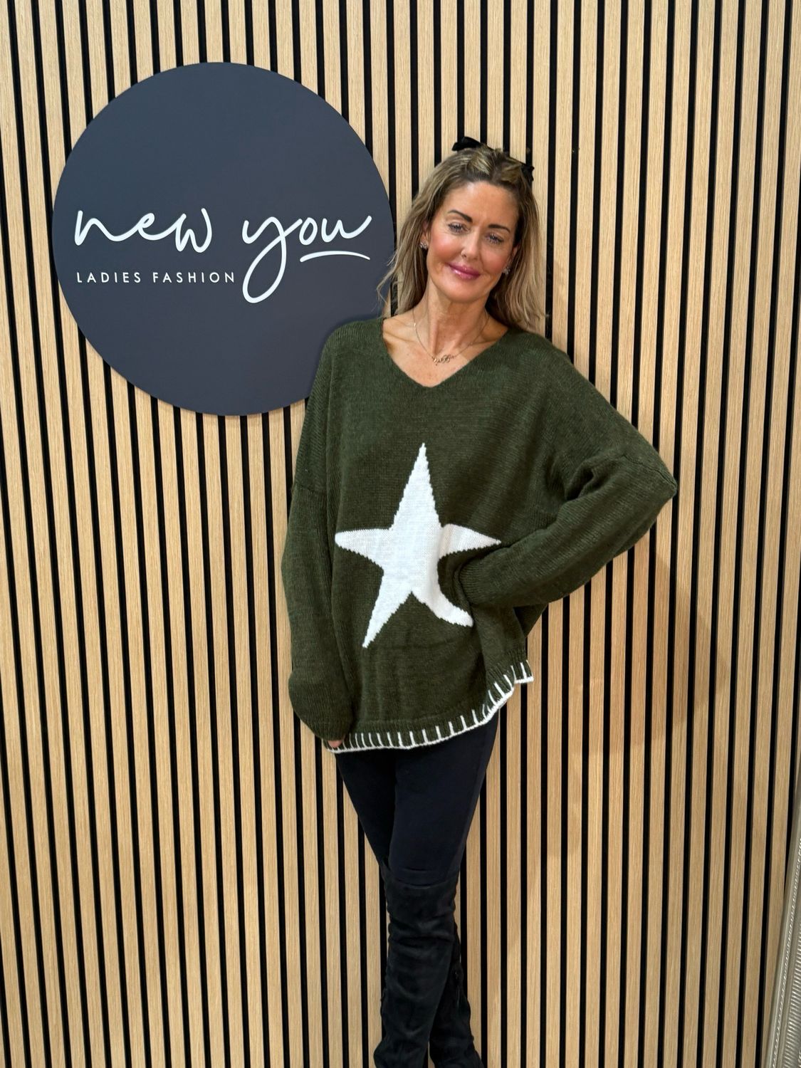 Star Knit Jumper - Khaki