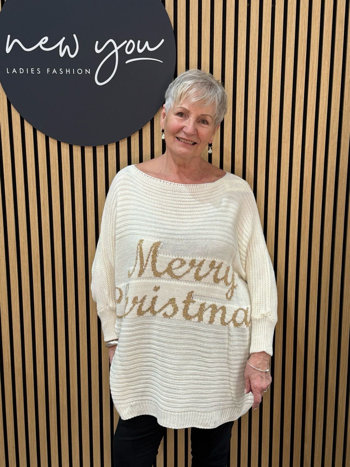 Merry Christmas Knit Jumper - Cream