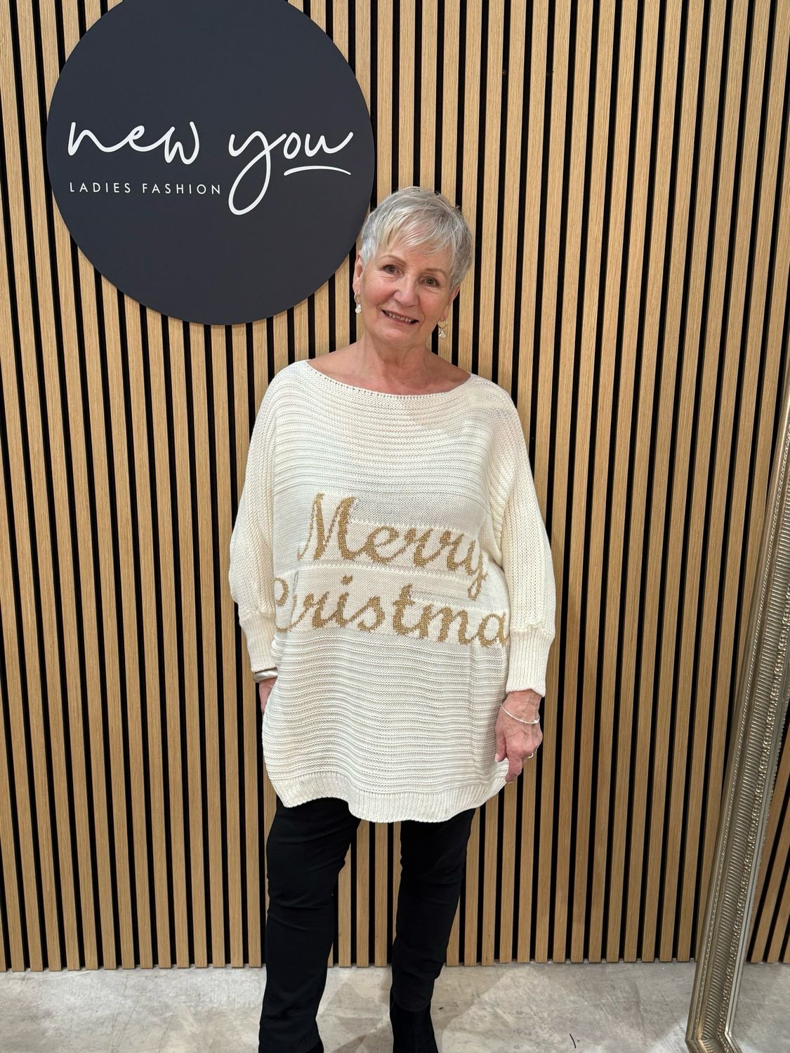 Merry Christmas Knit Jumper - Cream
