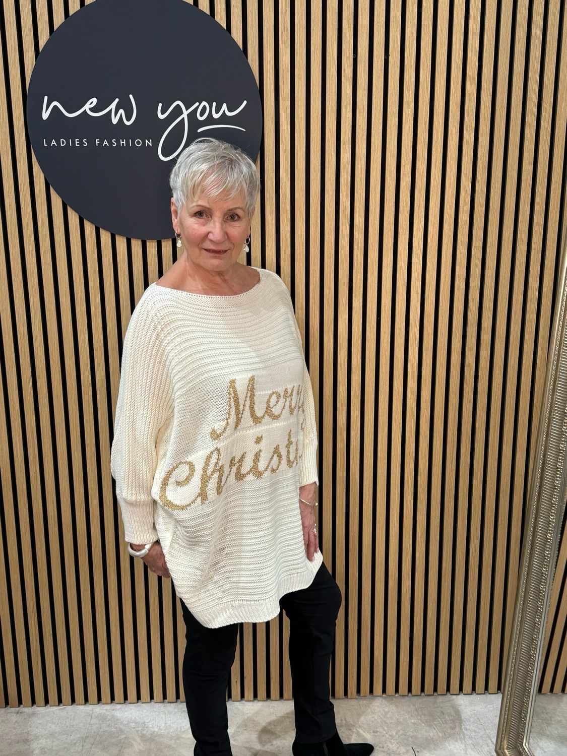 Merry Christmas Knit Jumper - Cream
