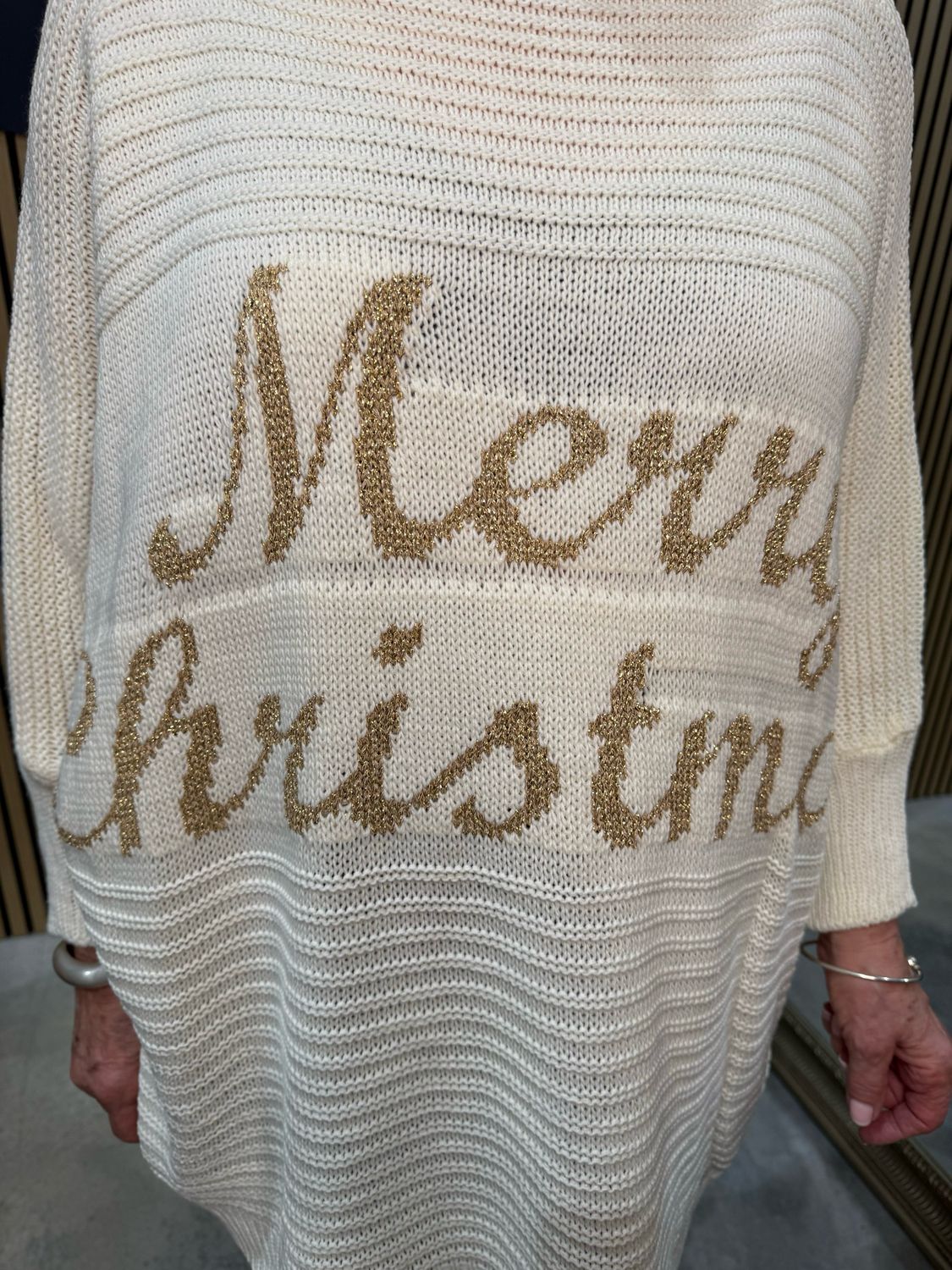 Merry Christmas Knit Jumper - Cream
