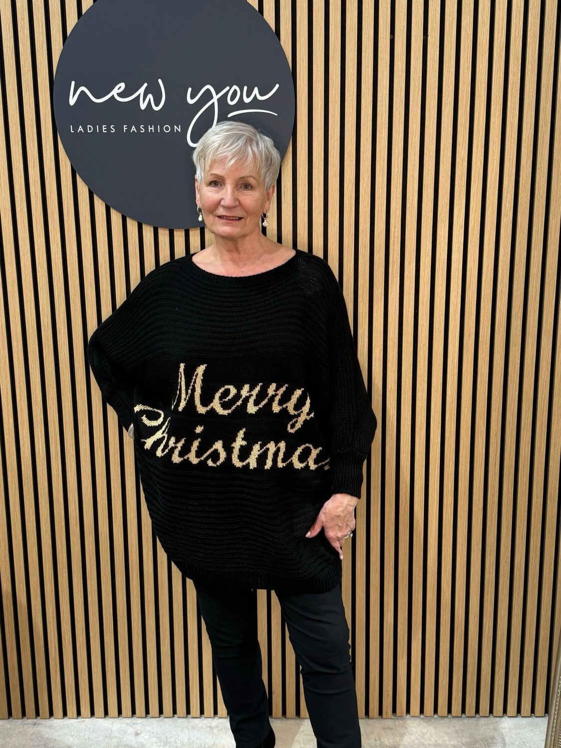 Merry Christmas Knit Jumper - Black
