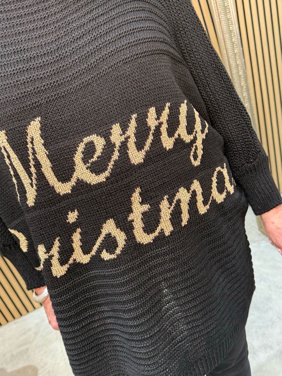 Merry Christmas Knit Jumper - Black