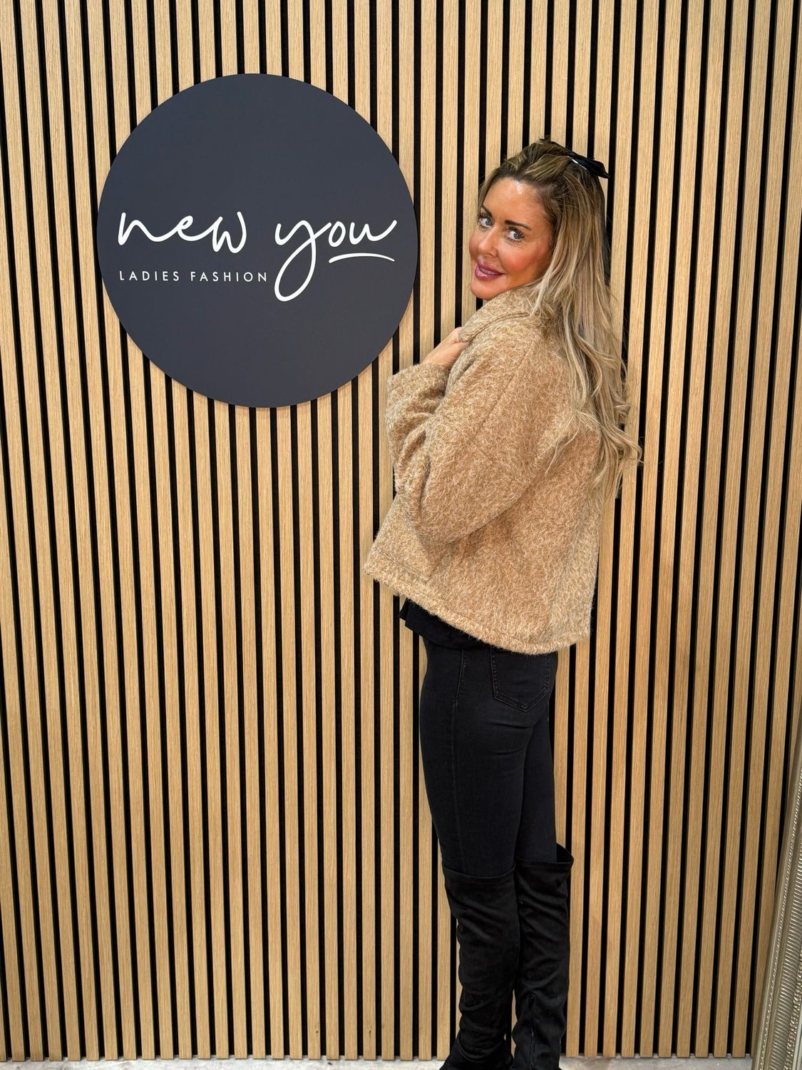 Wool Blend Button-Up Jacket - Camel