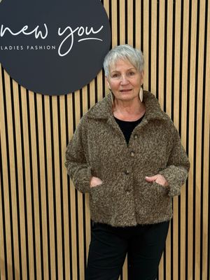 Wool Blend Button-Up Jacket - Taupe