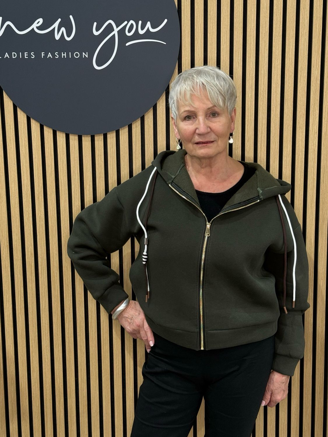 Freya - Zip-Up Hoodie - Khaki