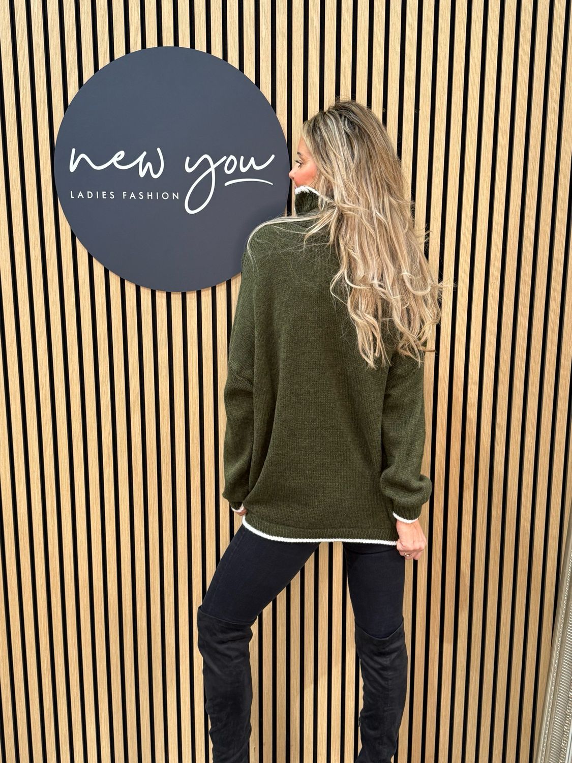 Snowflake - Roll Neck Jumper - Khaki